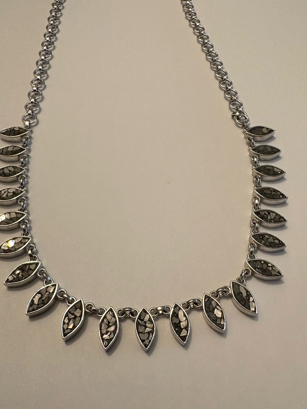 Shana Gulanti sterling silver black diamond marquise necklace